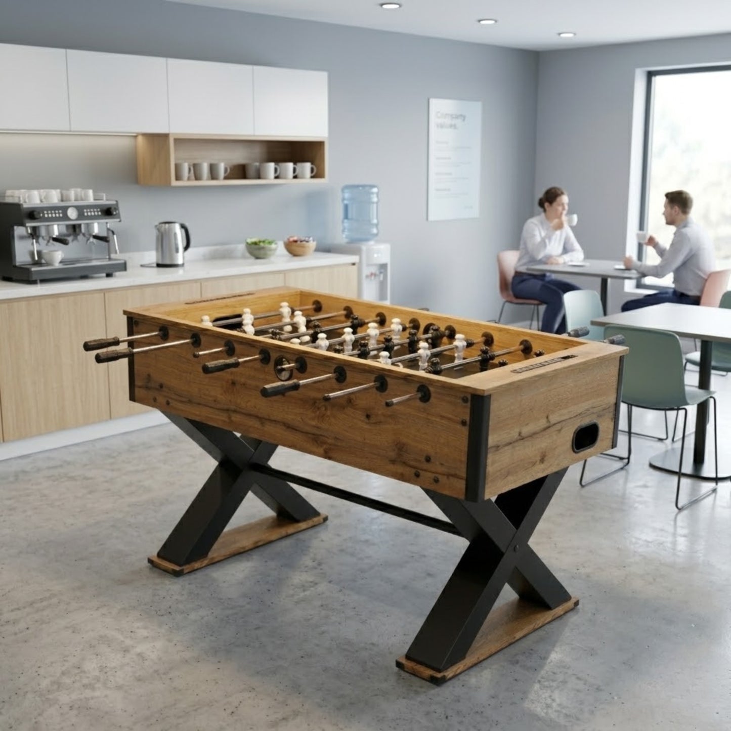 Babyfoot Professionnel "Le Loft" Finition Chêne - Design Entreprise (140cm)