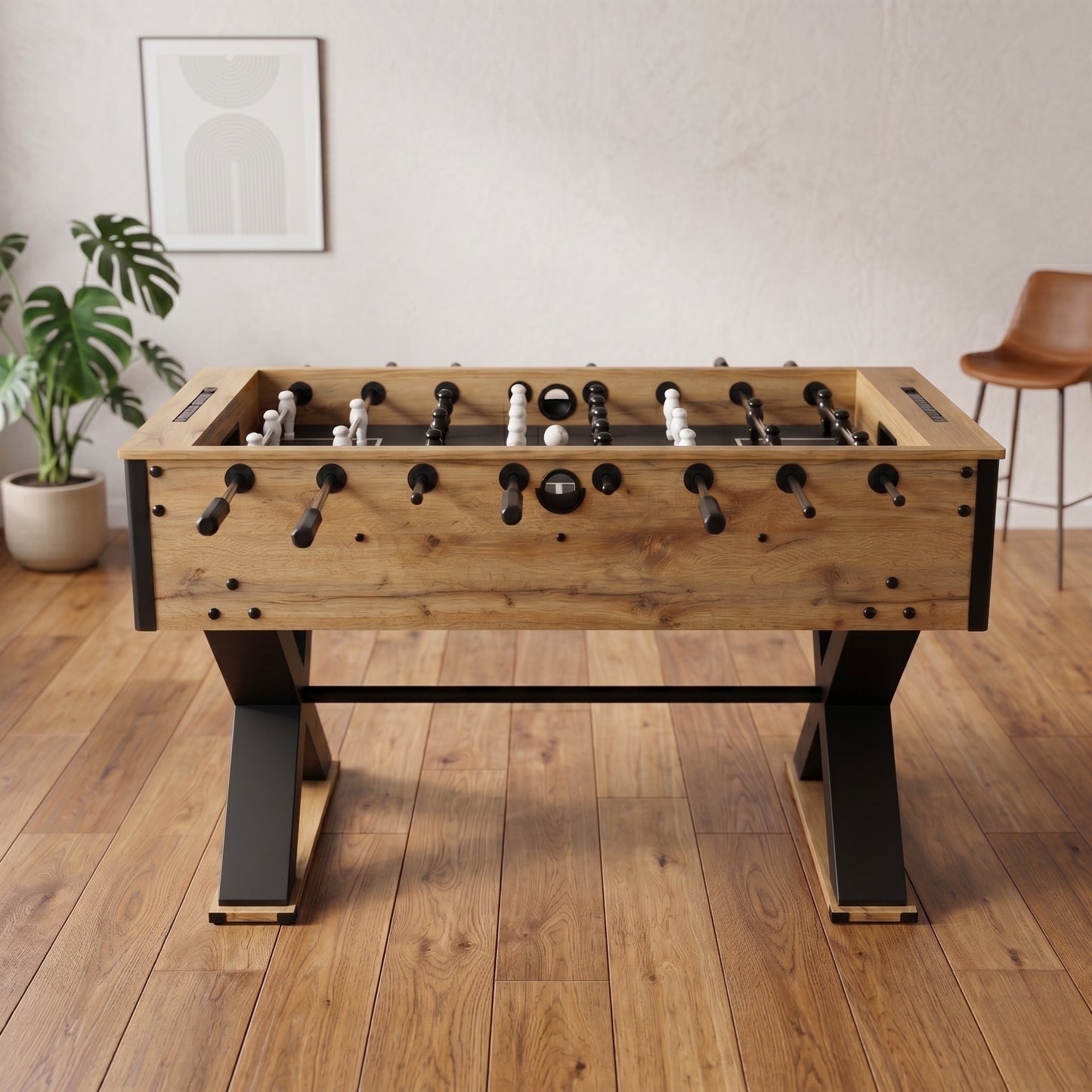 Babyfoot Professionnel "Le Loft" Finition Chêne - Design Entreprise (140cm)